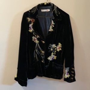 Johnny Was Embroidered Midnight Blue Blazer